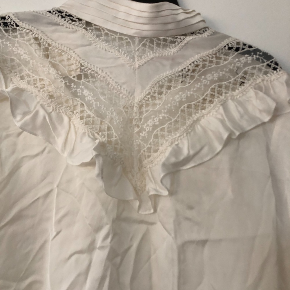 ❌SOLD❌Sandro high neck ruffle lace inset top - Picture 11 of 14